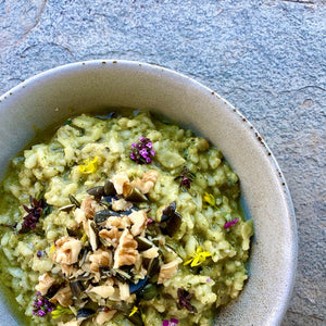 Roasted Green Capsicum Pesto Risotto