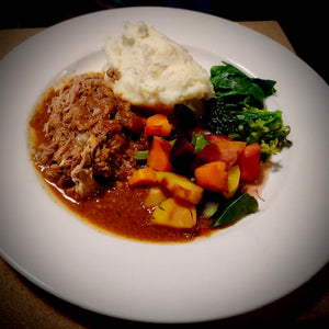 Pulled Pork with BBQ Hazelnut Balsamic sauce