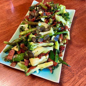 Warm Green Veggies with Pumpkin seeds